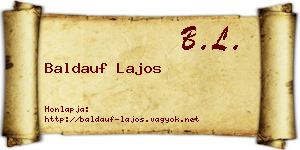 Baldauf Lajos névjegykártya